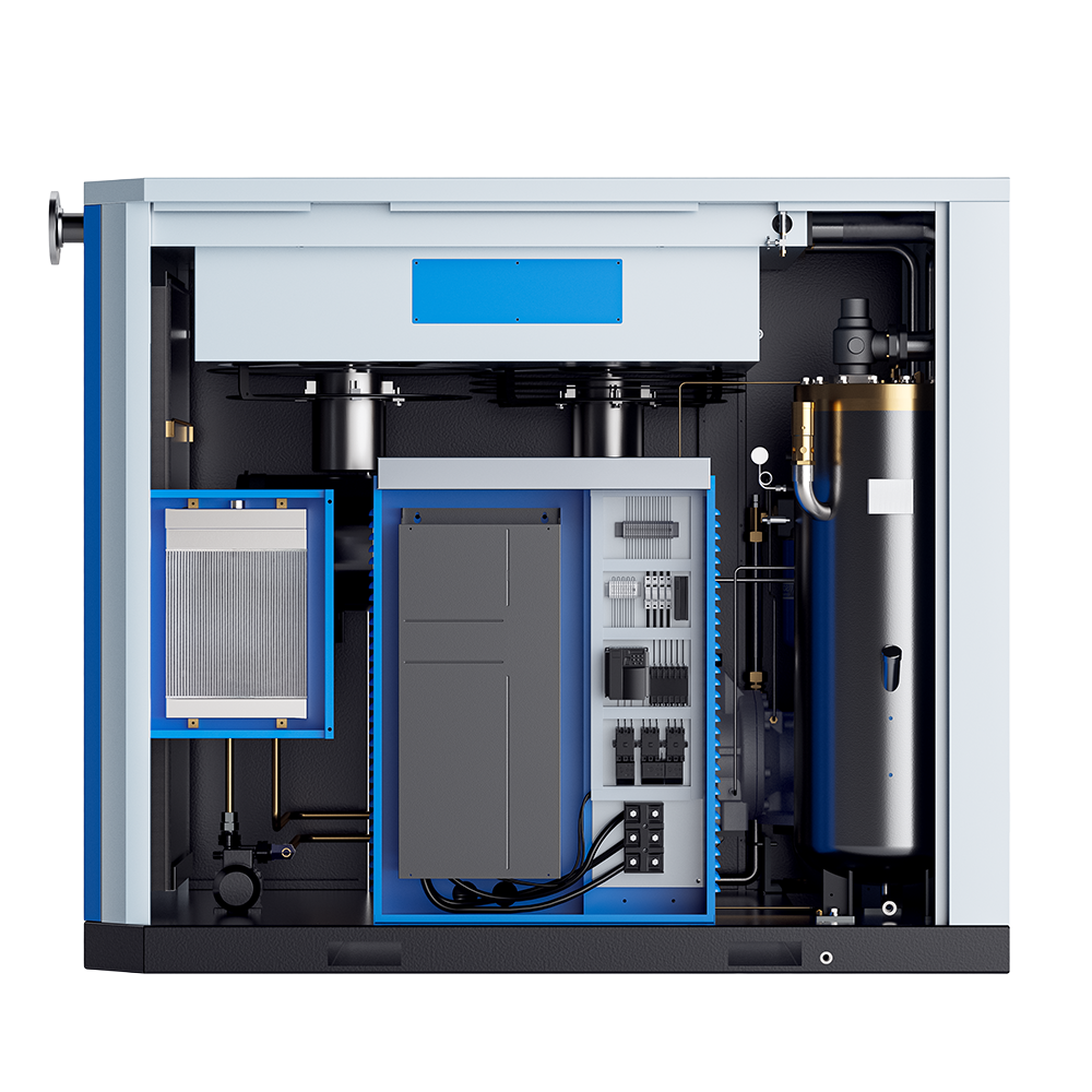 compresor de aire a tornillo velocidad variable interior. modelo EPM2.